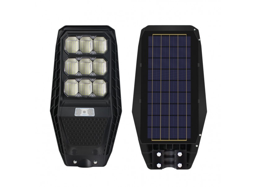 Уличный светодиодный светильник на солнечной батарее с датчиком и пультом ДУ. 100Вт.